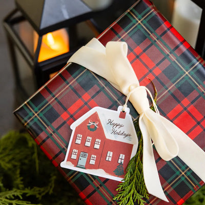 Red House Shaped Christmas Gift Tags