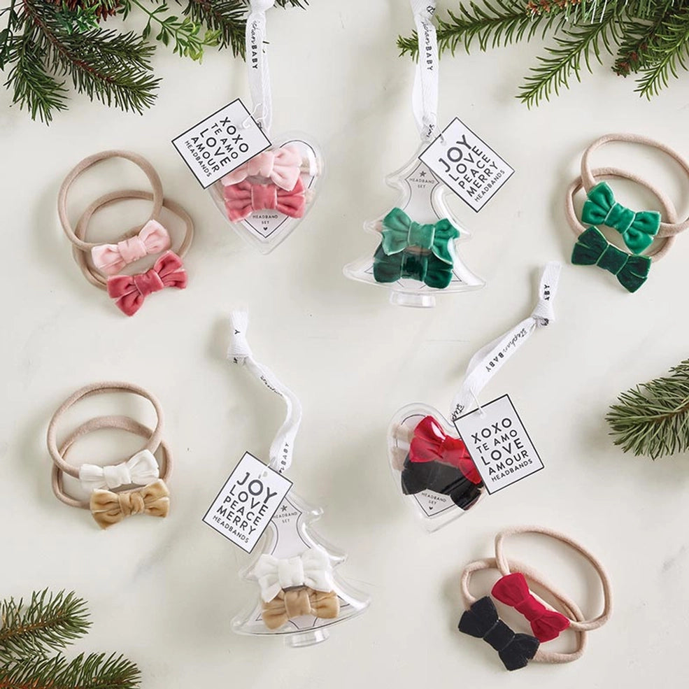 Tree Ornament + Headband Set - Light Green/Dark Green
