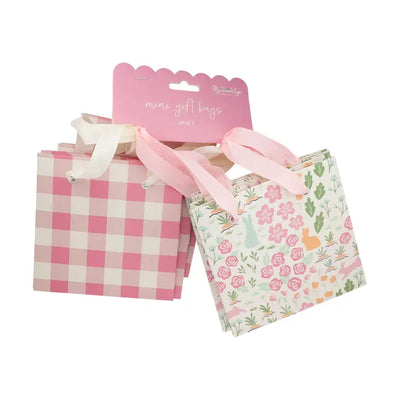 GARDEN SCATTER/PINK GINGHAM GIFT BAG SET