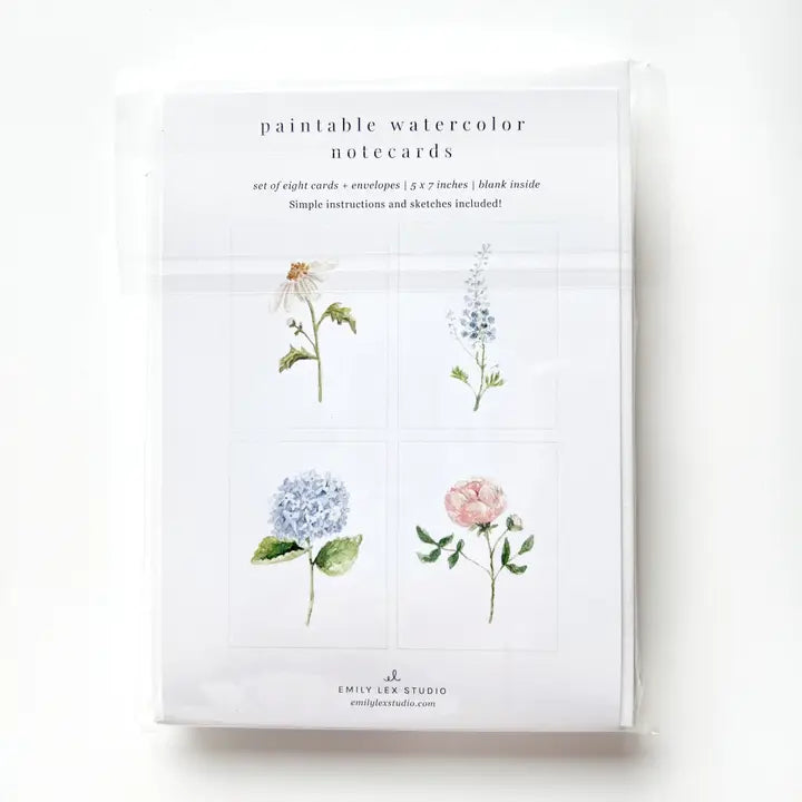 Garden Flowers Paintable Watercolor Notecard Set