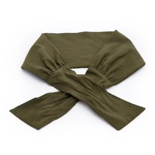 COTTON ADJUSTABLE HEADBAND 2PC - MOSS