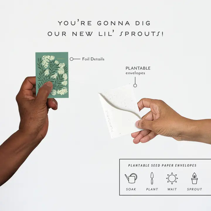 Plantable Card - Grateful Sprout - Thank You Mini Greeting Card 2.5" X 3.5"