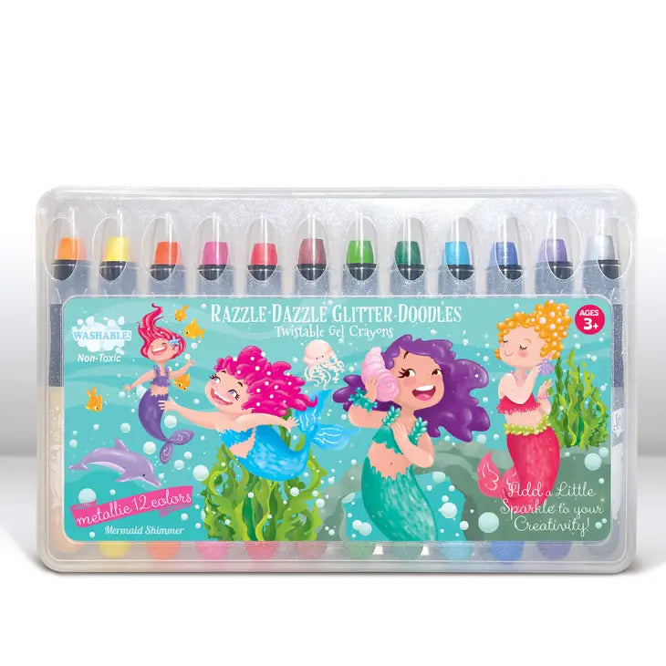 GLITTER DOODLE GEL CRAYONS - MERMAID SHIMMER