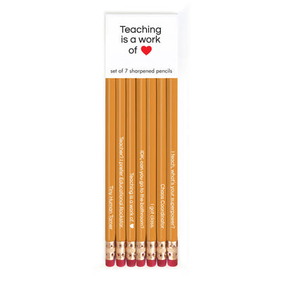 Teaching Is A Work of Heart Pencil Set