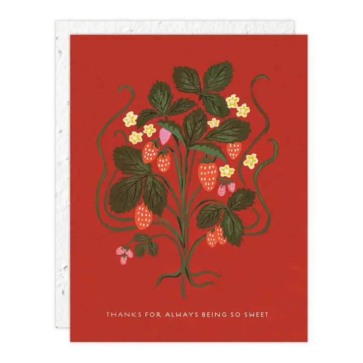 Plantable Card - Sweet Strawberry - Thank You Card