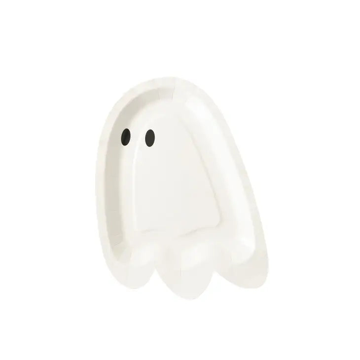 HEY PUMPKIN GHOST SHAPED PAPER PLATE - FINAL SALE