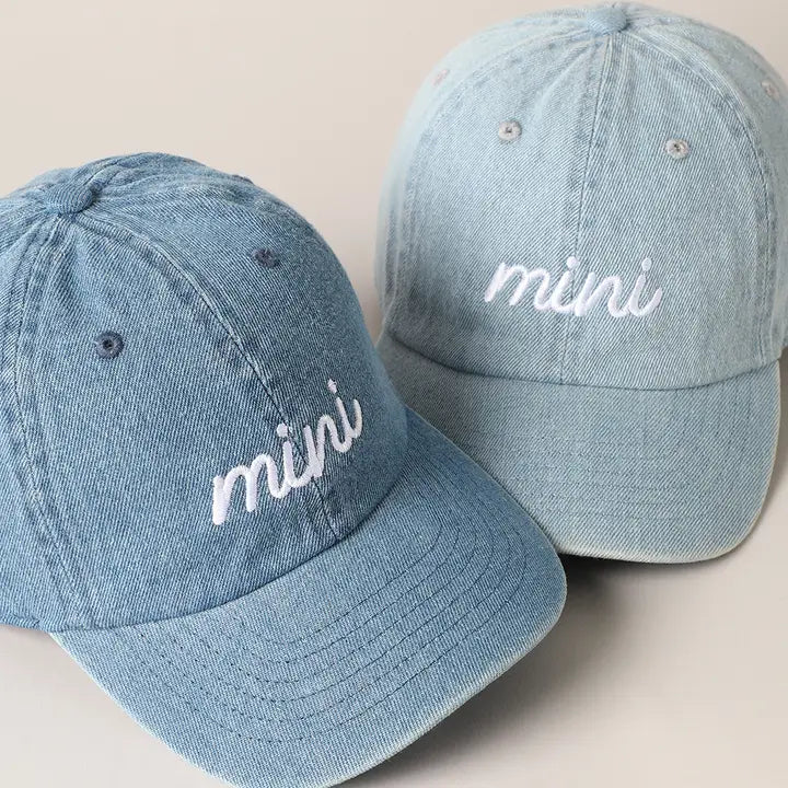 Mom Embroidery Cap - Light Denim