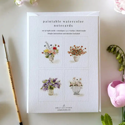 Bouquets Paintable Watercolor Notecard Set