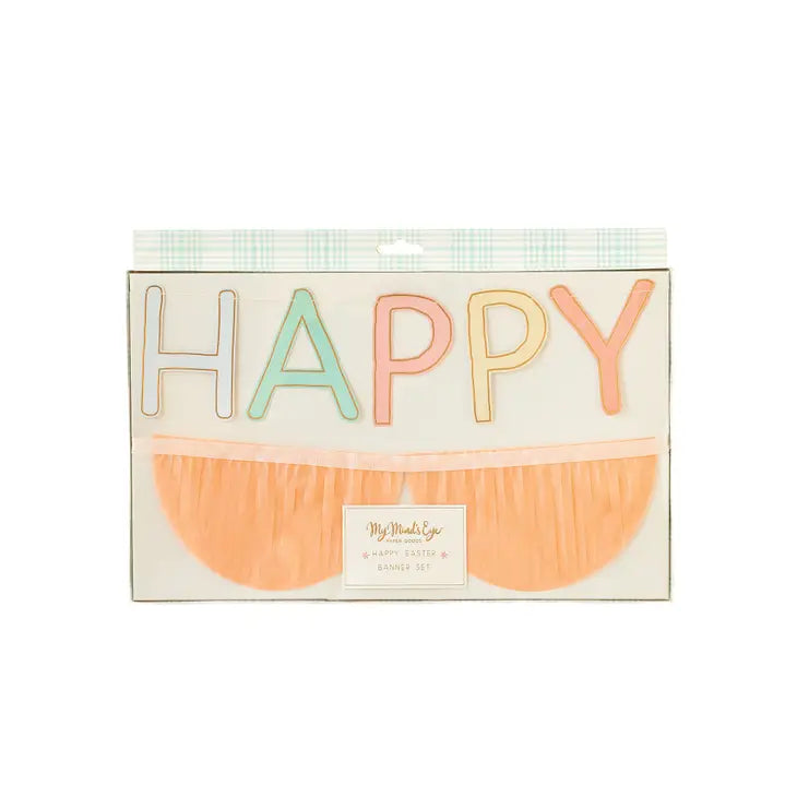 HAPPY EASTER FRINGED BANNER SET