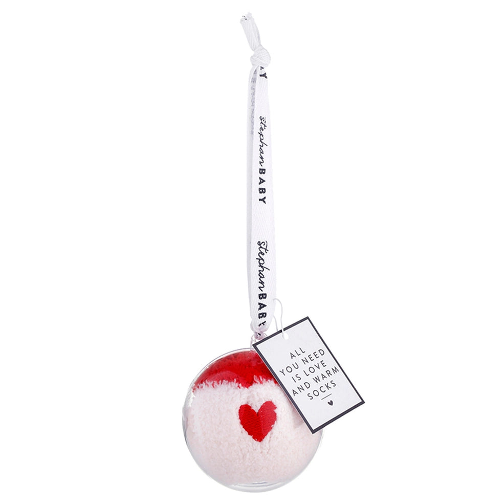 Round Ornament + Pair of Socks - Heart