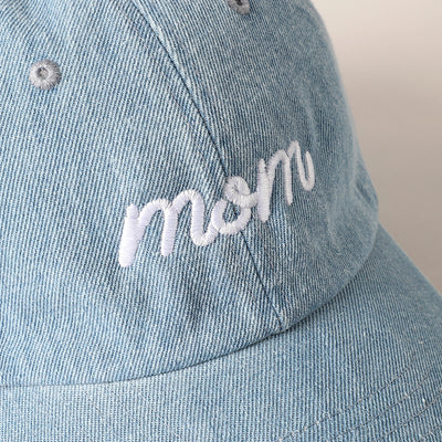 Mom Embroidery Cap - Light Denim