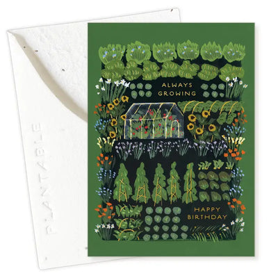 Plantable Card - Garden Greenhouse Sprout - Birthday Mini Greeting Card
