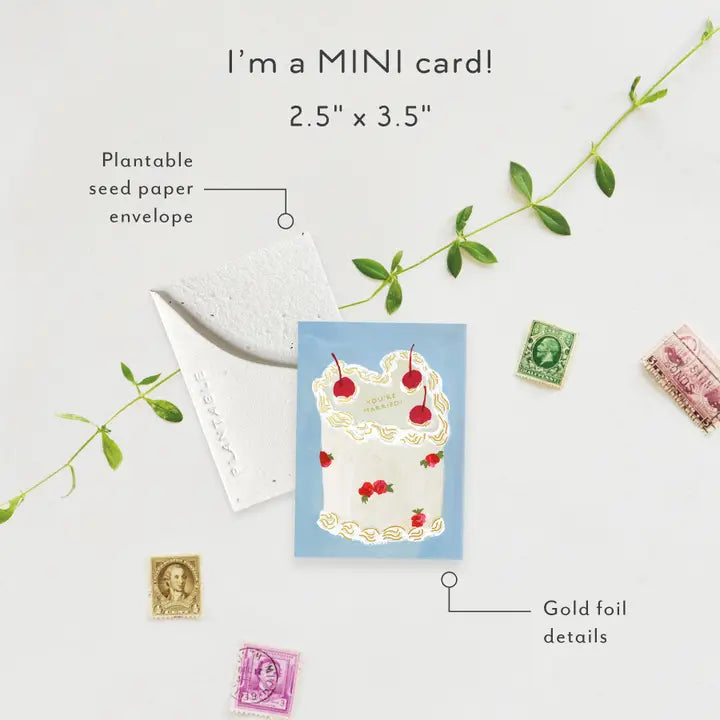 Plantable Card - Heart You Cake Sprout - Wedding Mini Greet