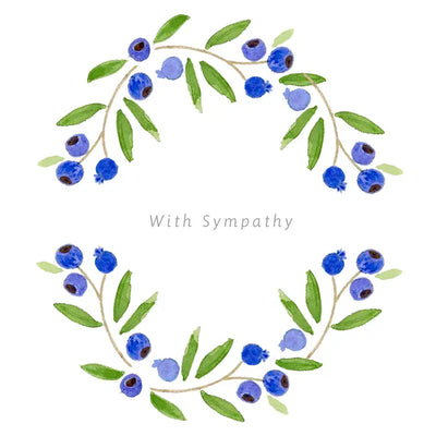 BLUEBERRY SYMPATHY WREATH CARD