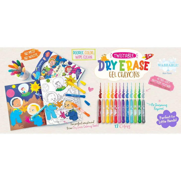 DRY ERASE TWISTABLE GEL CRAYONS - SPACE ADVENTURE