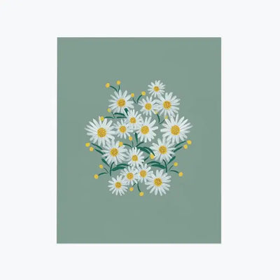 DAISIES SAGE ART PRINT - 8X10