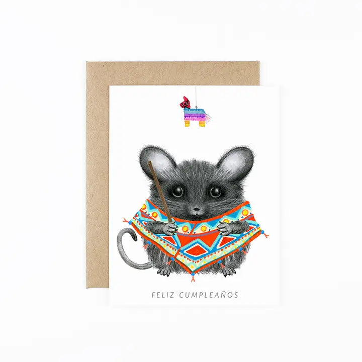 Mouse Wearing A Poncho Card