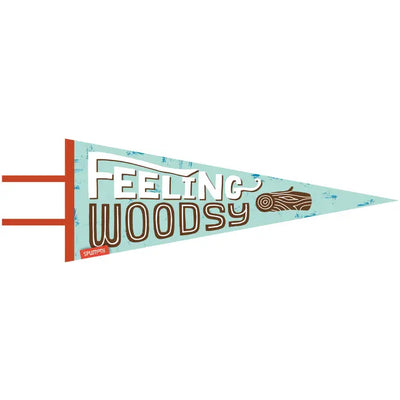 FEELING WOODSY: LARGE PENNANT, VINTAGE-STYLED SCREEN PRINT