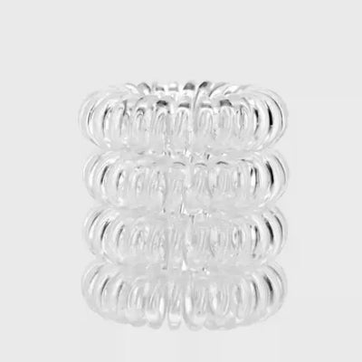 Spiral Hair Ties 4 Pack - Clear