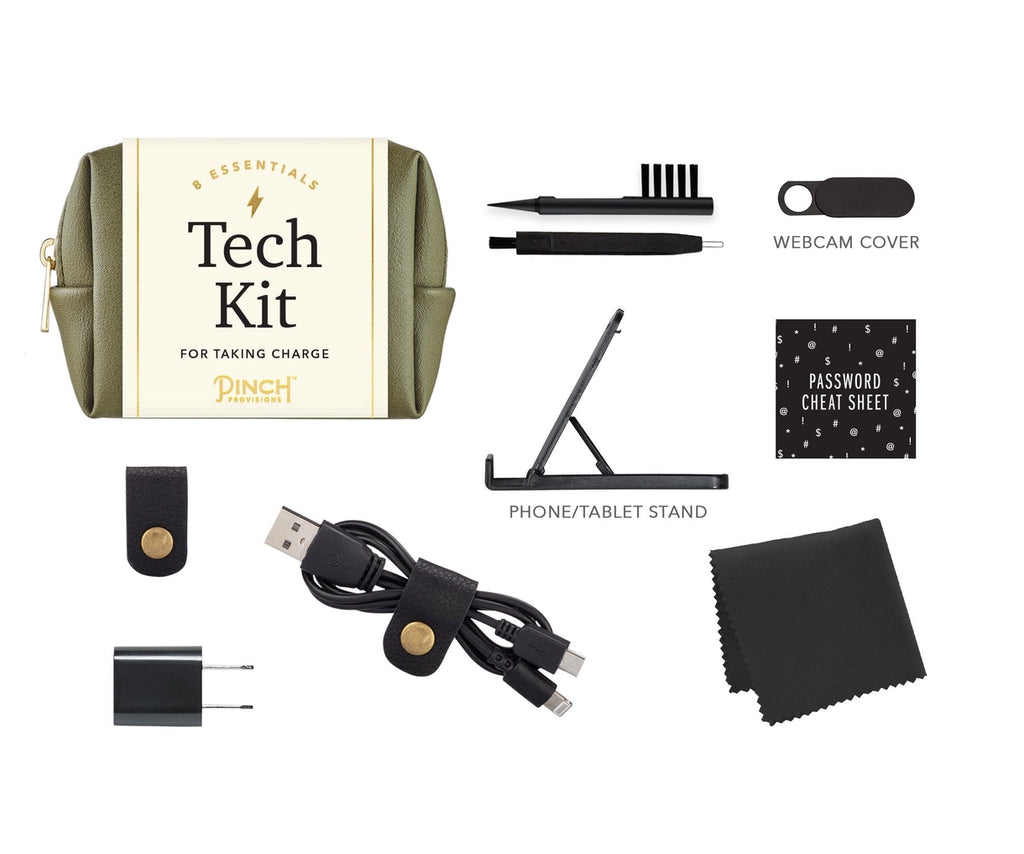 Vegan Leather Tech Kit in Olive
