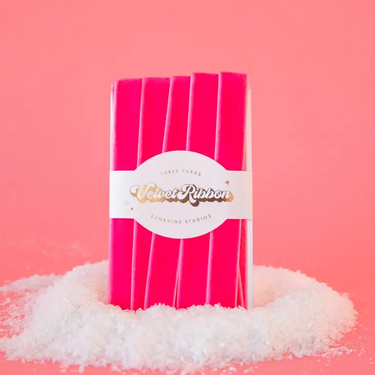 VELVET RIBBON SPOOL - PINK