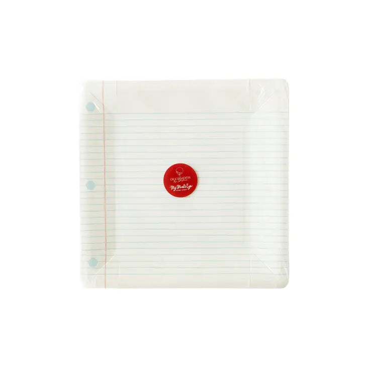 BACK TO SCHOOL NOTEBOOK PAPER PLATE