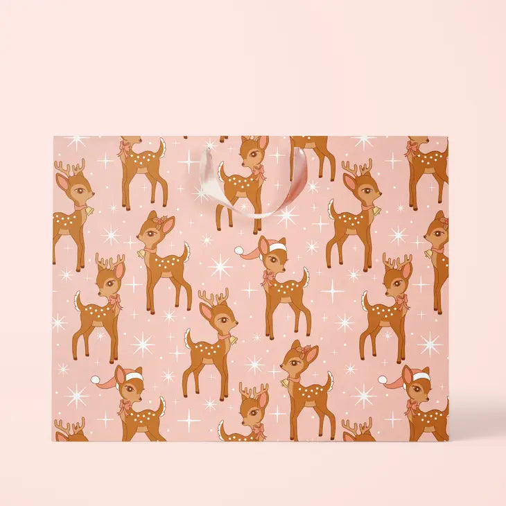 RETRO DEER HOLIDAY GIFT BAG - MEDIUM