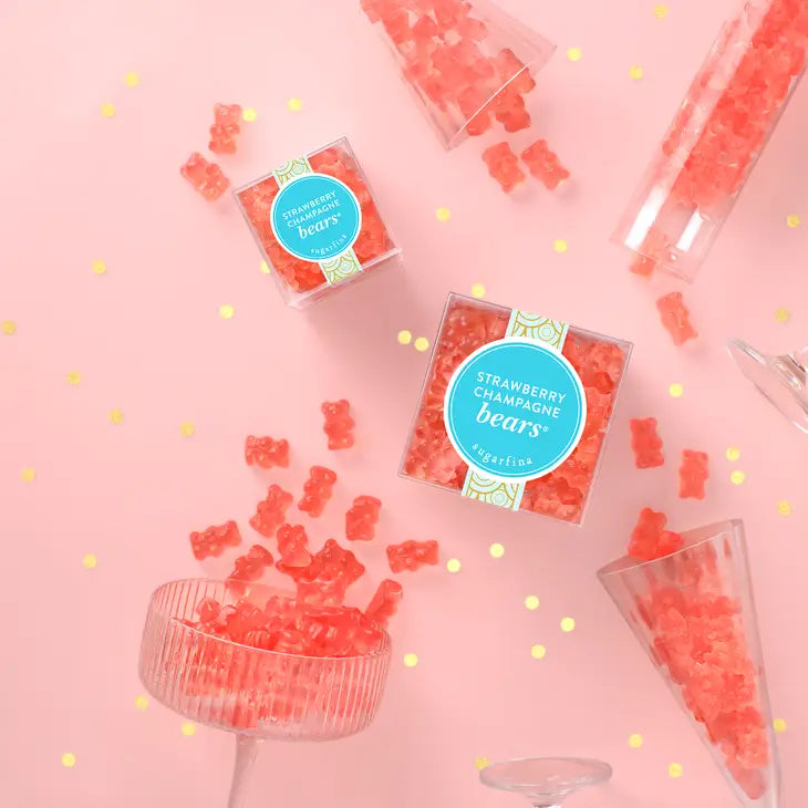 STRAWBERRY CHAMPAGNE BEARS - SMALL CUBE