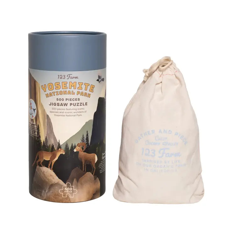 Yosemite Puzzle – 500 Pc Tube with Vintage Illustrations
