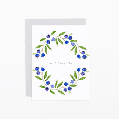 BLUEBERRY SYMPATHY WREATH CARD