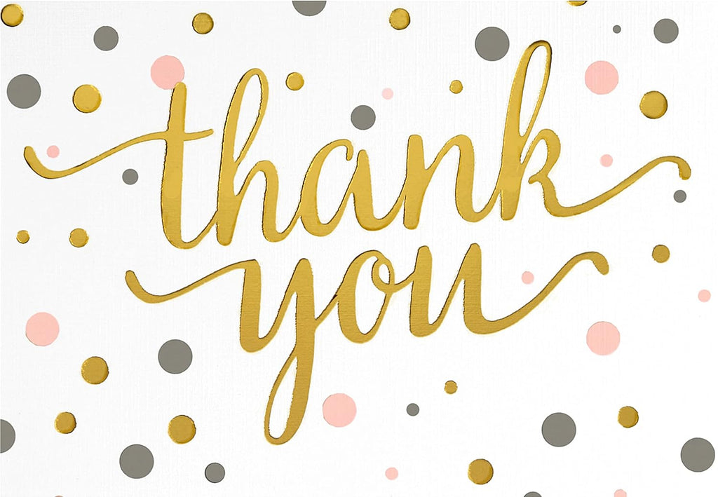 PINK & GOLD DOTS THANK YOU NOTES