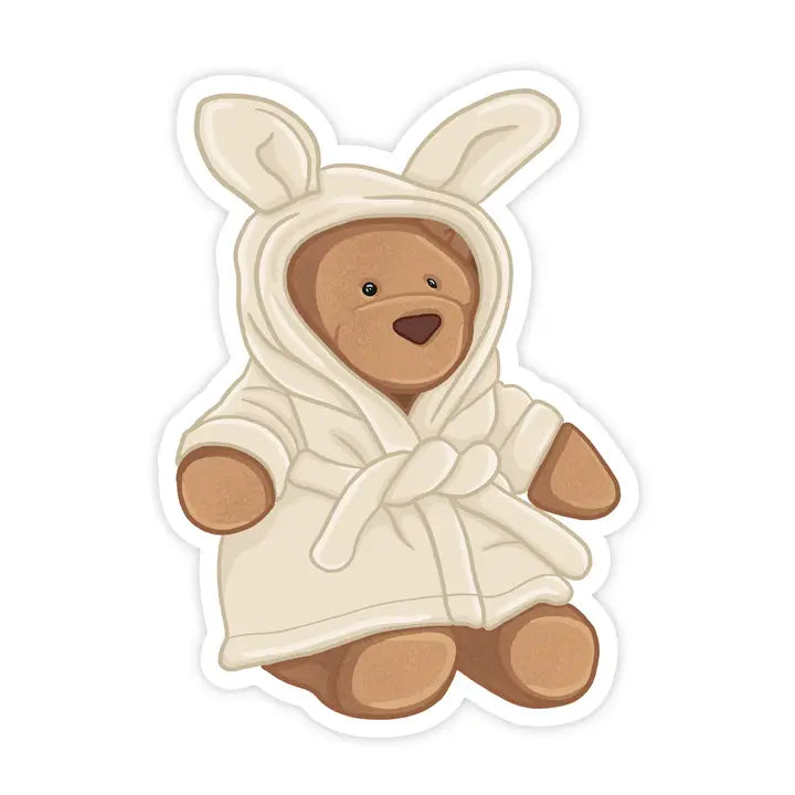 Cozy Robe Bear Jellycat Vinyl Sticker