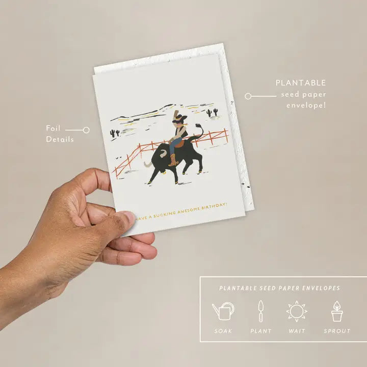 Plantable Card - Bucking Awesome - Birthday Card