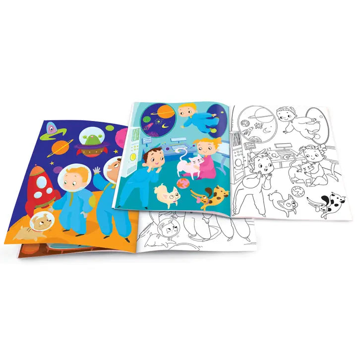 DRY ERASE COLORING BOOK - SPACE ADVENTURE
