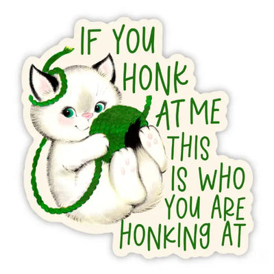Honking At Cute Cat Bumper Sticker
