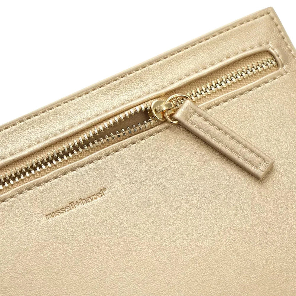 Mini Pencil Case - Gold Vegan Leather