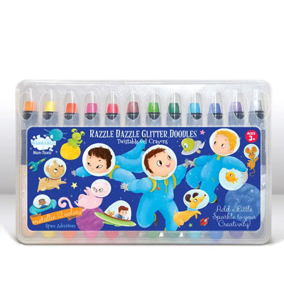 GLITTER DOODLE GEL CRAYONS - SPACE ADVENTURE