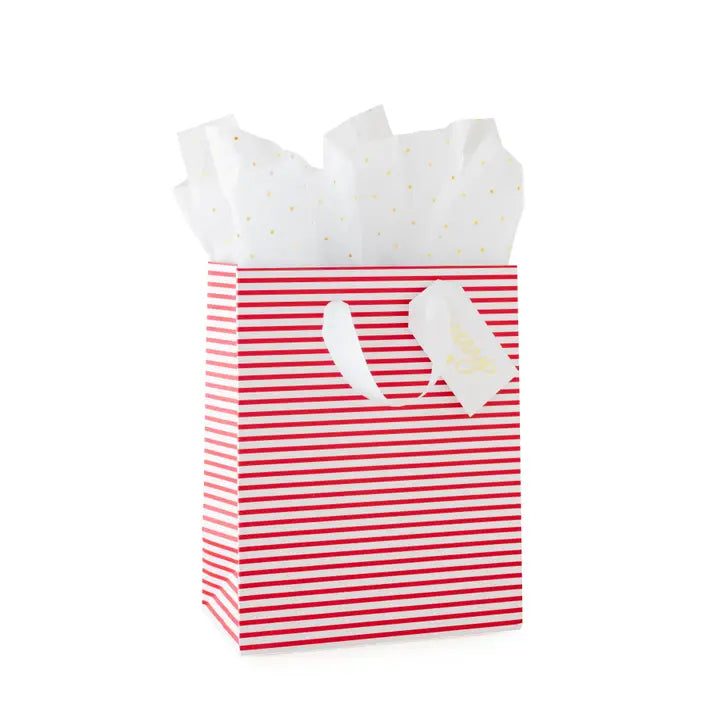 Christmas Gift Bag Set, Red Stripe