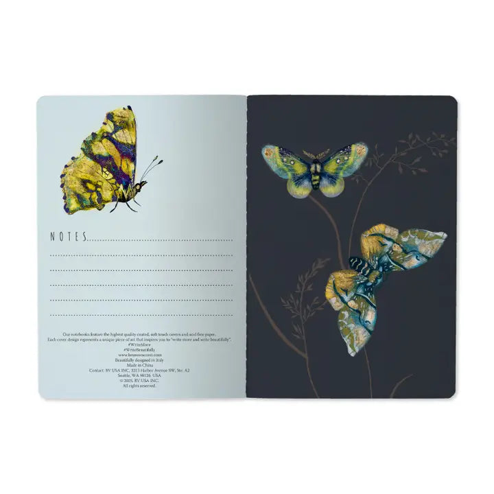 A5 Notebook - Butterflies On White
