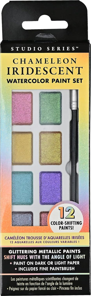 STUDIO SERIES CHAMELEON IRIDESCENT WATER COLOR PAINT SET (12 COLORS)