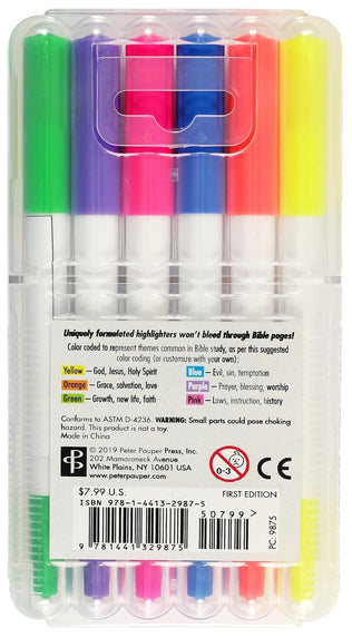 DUAL-TIP BIBLE HIGHLIGHTERS (SET OF 6)