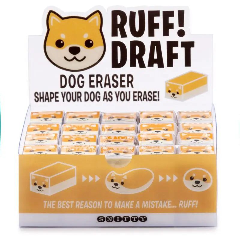 RUFF DRAFT DOG ERASER DISPLAY OF 20