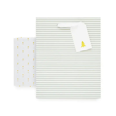 Gift Bag Set, Green Stripe