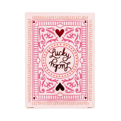 Pink and Red Lucky in Love Playing Cards