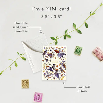 Plantable Card - Little Bird Sprout - Baby Mini Greeting Card (2.5