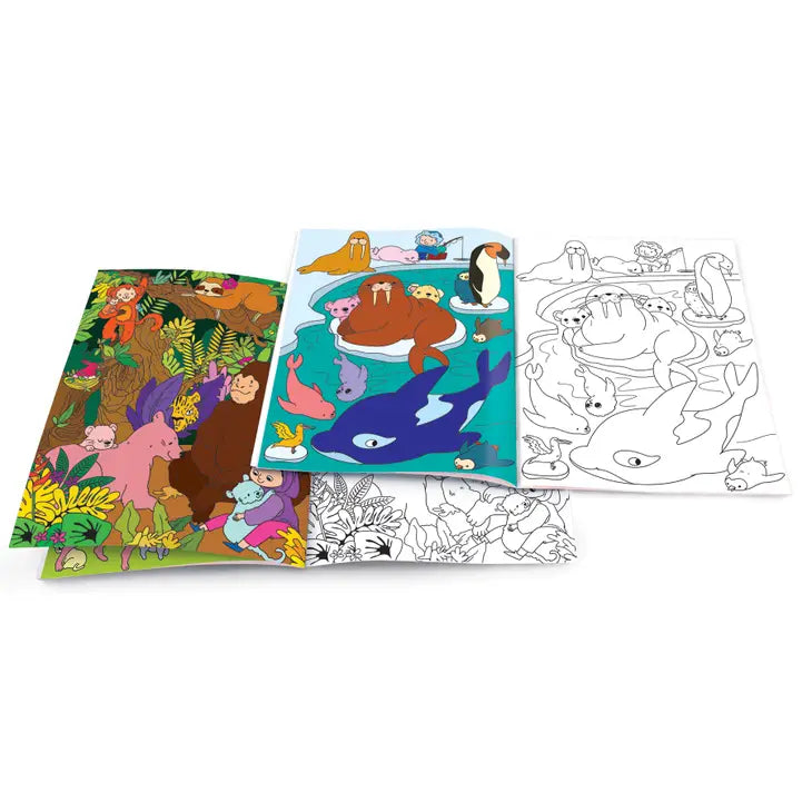 DRY ERASE COLORING BOOK - ANIMALS AROUND THE WORLD
