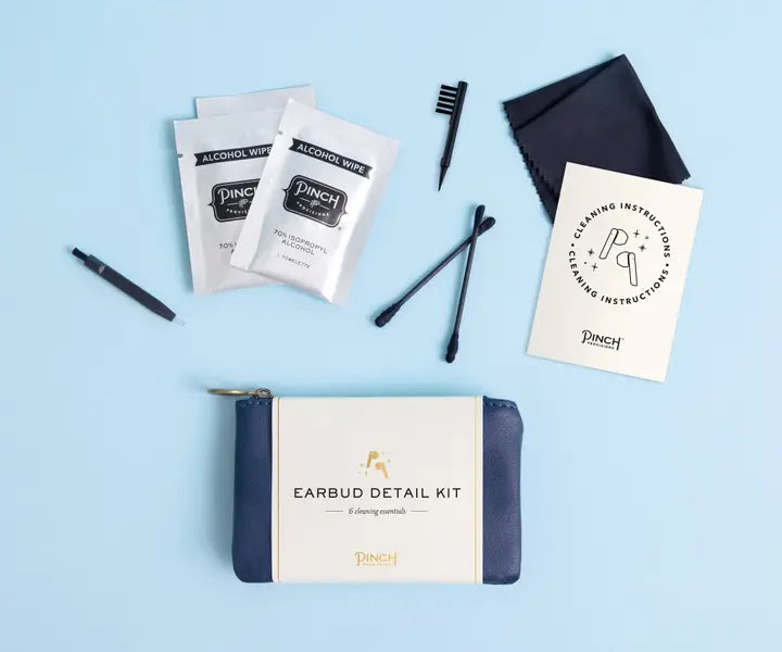 Earbud Detail Kit | Vegan Leather, Unique Tech Gifts in Navy Vegan Leather