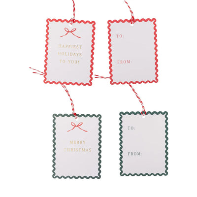 Ric Rac Edge Christmas Paper Gift Tags