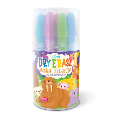 DRY ERASE TWISTABLE GEL CRAYONS - ANIMALS AROUND THE WORLD