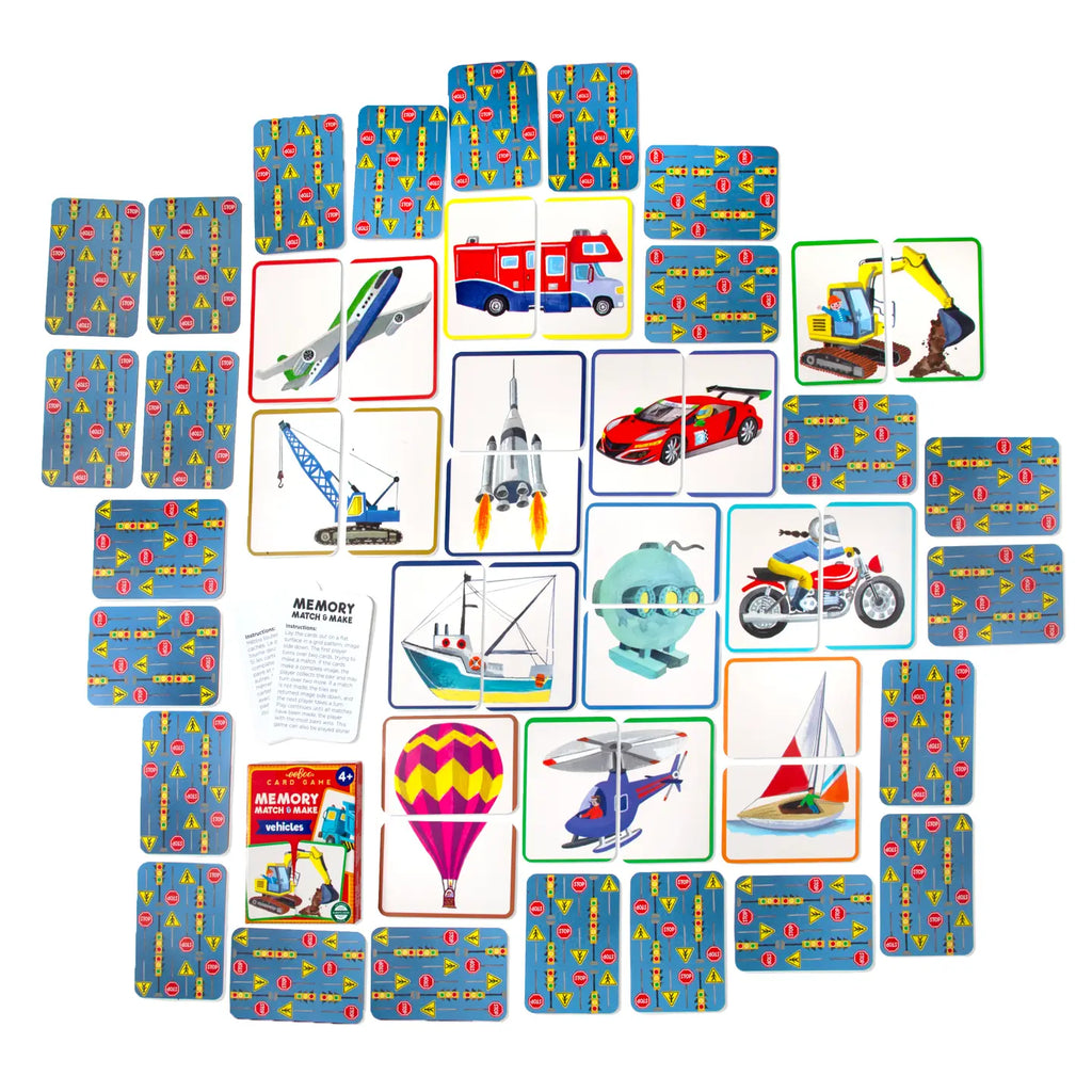 Vehicles Memory Match & Make